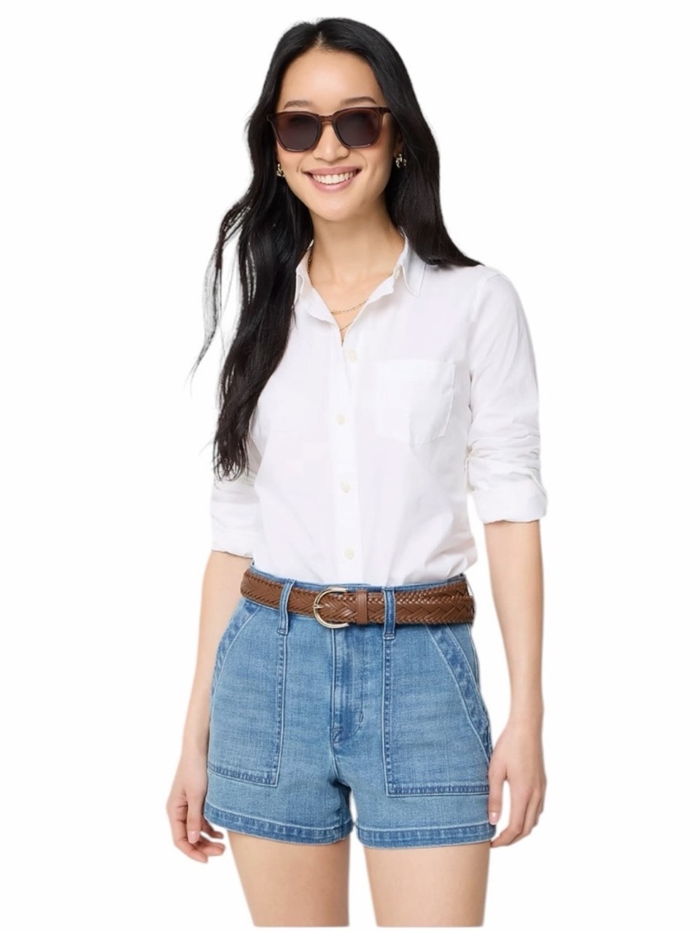NWT J. Crew Factory Women's Utility Denim Shorts | Skyler Wash | Size 33